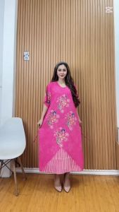 Dress Daster batik rayon motif encim LD 115 prosion series premium quality Busui Friendly!!!