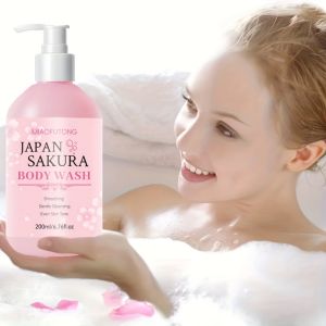 Sakura Shower Gel Long Moisturizing Smooth Long Lasting Fragrance Gentle Foam Body Cleansing Bath Product 200ml