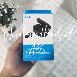 หูฟังบลูทูธ หูฟังไร้สาย A6S เชื่อมต่อได้ทั้งแอนดรอย/IOS สั่งการแบบกดปุ่ม บลูทูธ 5.0 ขนาดเล็ก น้ำหนักเบา