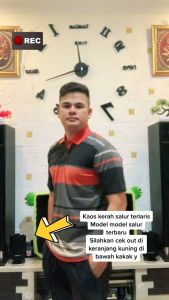 Paket 3pcs 100 Ribuan Kaos Kerah Salur Pria Dewasa Terbaru M L XL XXL Jumbo | Polo Shirt Stripe Distro Cowok Keren Kekinian Bahan Katun Tebal Adem  T-Shirt Wangki Bapak Murah / Baju Rugby Garis Lengan Pendek Laki-laki