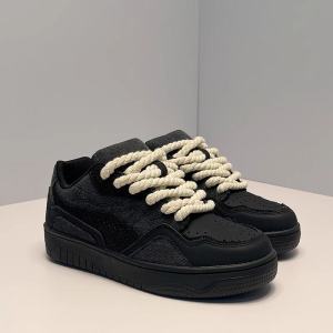 Summer Mens Casual Bread Shoe Trendy Black Samurai Design Sensation Niche Original Little Black Shoe Board Shoe