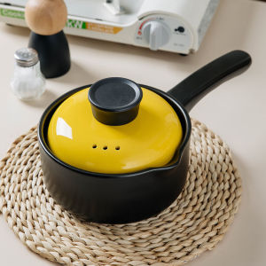 Ceramic Milk Pan Small Casserole Pot Baby Baby Solid Food Pot Uncoated Porridge Open Flame For Home Small Pot Gas Stove Suitable