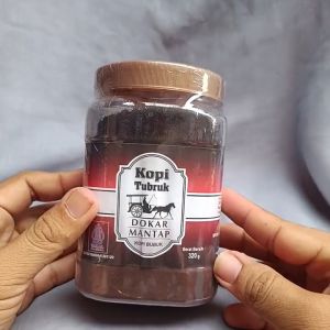 Kopi Tubruk Bubuk Dokar Java Robusta Nikmat Gurih Bonus Toples 320 Gram 50x Seduh