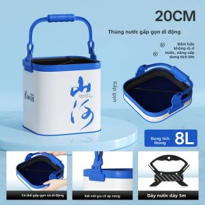 QAJTAO Xô Đựng Nước Có Thể Gập Lại 8L/13L Hộp Đựng Cá Sống Đa Chức Năng Có Dây Chống Mất Túi Khô Bảo Vệ Cá