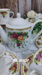 Porcelain Tea Set  Porcelain Cup & Saucer Set Tea  Pot Coffee Cup Oven And Dishwasher Microwave Oven Elegant Viral Vintage Design