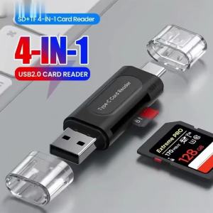 other | 4 in 1 USB Type C Multifunction Card Reader SD TF Card Reader For IPhone15 16 PC Laptop USB2.0 Smart Storage Card Reader Adapter