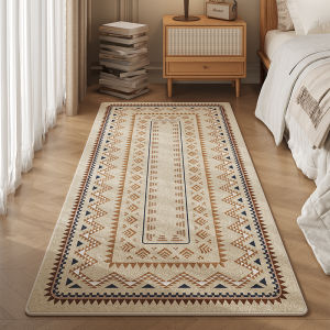 VIKAMA Ethnic Style Bedroom Bedside Rug American Bed Front Long Floor Mat Living Room Mat Room Non-Slip Bed End Foot Mat