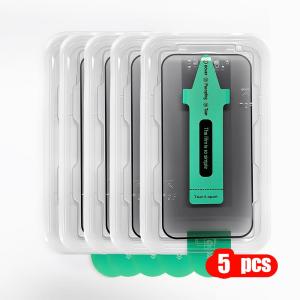 5Pcs Dust Free Easy Installation Matte Privacy Screen Protector For iPhone 15 Pro Max 17 16 Plus 13 11 12 14 XR Tempered Glass