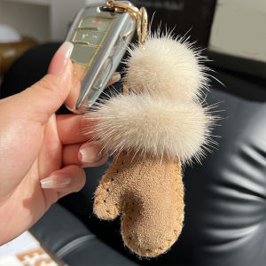 New Fashion Fur Plush Mini Glove Pendant Jewelry Bag Decoration Small Gloves Keychain Hanging Charm Accessories