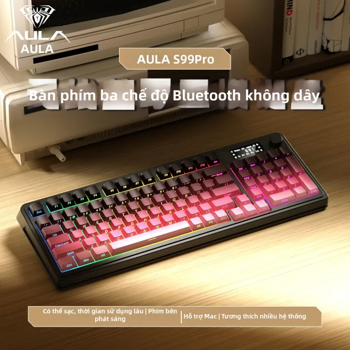 AULA-MOJING | Tri-mode Wireless Keyboard RGB Display