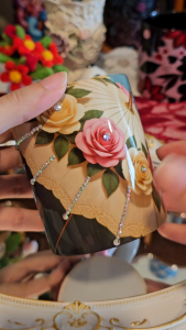 Roses design print sublimation ceramic coffee mug designed with crystals for gift/birthday/valentines/wedding
