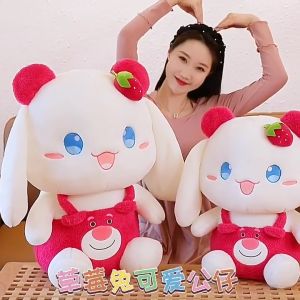 Thú nhồi bông Melody mặt yếm dâu siêu đáng yêu - Size từ 22cm đến 80cm - Quà tặng gấu bông Cinnamoroll hoạt hình cho bé.