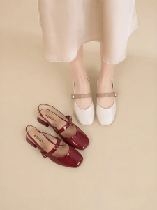 DUSTO | Rear-open Square-toe Chunky Heel Sandals
