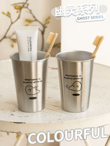 Cốc Đựng Nước Súc Miệng Bằng Thép Không Gỉ Happy Ghost Đơn Giản Sáng Tạo Dùng Trong Nhà Tắm Cặp Đôi Cốc Đựng Nước Rửa Mặt