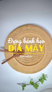 Dĩa Mây Tre ANKAN 33cm – Dĩa Trang Trí Vintage Đựng Trái Cây Bánh Kẹo Decor Quán Cafe Nhà Hàng