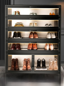 Aluminum Alloy Shoe Cabinet Large Capacity Storage for Home Entrance Balcony Simple Design Easy to Assemble Residential Furniture