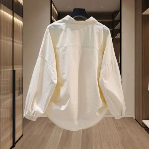 เสื้อเชิ้ตผู้หญิงหลวมๆ ลำลอง ป้องกันแสงแดด ดีไซน์สไตล์เกาหลี ฤดูร้อน 2025 เสื้อเชิ้ตผู้หญิงสไตล์เกาหลี