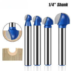 6mm 1/4in Shank Ball Nose End Mill Round Nose Cove Box Router Bit Carbide Double Flute Core Box Woodworking Milling Cutters