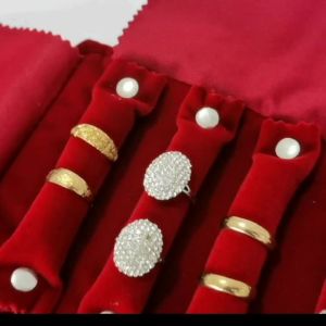 Travel Jewelry Organizer Portable Velvet Ring Earrings Pendant Necklace Holder Bracelet Carrying Storage Bag Foldable Roll Pouch