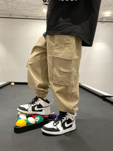 Boys Loose Cargo Pants with Big Pockets Casual Autumn Wear Childrens Versatile Trendy Street Style Long Pants for Kids