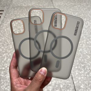 Ultra-Thin Titanium Grey Frosted Magnetic Absorption Charging Phone Case for iPhone 11 Full Cover Protective Hard Shell Semi-Transparent Mens Style