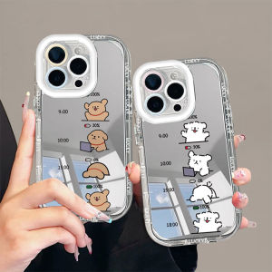 Upaitou Mirror Phone Case For iphone 16 promax iphone 16 plus 15 14 13 12 11 Pro Max 7Plus X Xr Xs Max Cartoon Cute Puppy 2024 New Clear Minimalist Advanced Mirror Phone Case Silicone Protective Cover