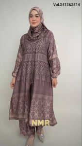NMR Setelan Kulot Tunik Armn Silk Vol 2413-5