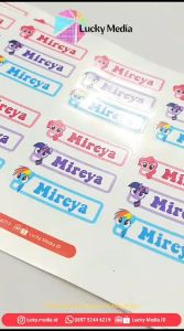 Sticker Label Nama Custom 48 / 96 pcs Waterproof Tahan Air Stiker Nama Anak Buku Sekolah SD Bekal