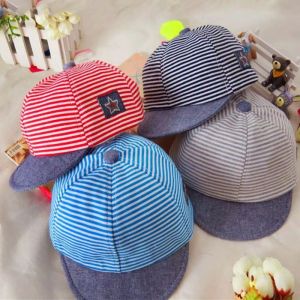 T.I - Topi Bisbol Anak Laki Perempuan Garis Stripe Mix Denim Baseball Hat Import