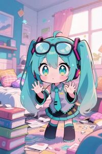 Bandai | DIY 5D Diamond Painting Cute Chibi Anime Maiden In Bedroom Art Hobby Craft for Home Wall Decor Ideal Gift for Art Lovers