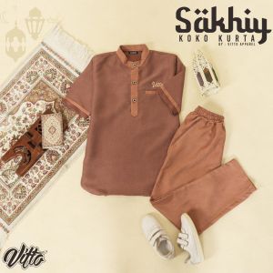 Setelan Baju Muslim Anak Laki-laki Remaja Tanggung Vitto Kidswear Set Kurta Sakhiy
