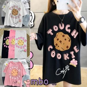 Kaos Wanita Jumbo Atasan Oversize Lengan Pendek Touch Cookie Pakaian Perempuan Remaja Tanggung Dewasa Ukuran Bigsize Murah