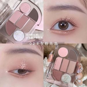Low Saturation Crystal Seven Color Eyeshadow Palette Grey Powder Milk Tea Natural Earth Tone Versatile Daily Makeup