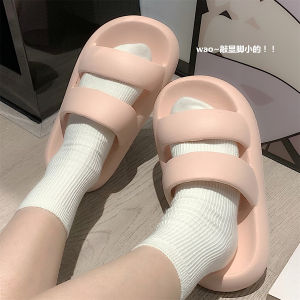 Summer Thick Bottom Slip-On EVA Anti-Odor Womens Sandals Double Strap Home Slippers Cute Pink Bread Shoe Indoor Outdoor Wear