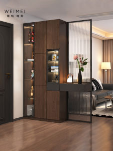 Weimei | Vintage Style Entry Cabinet with Double-sided Glass