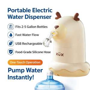 Water Dispenser Pump for 5 Gallon Bottle Electric USB Rechargeable Water Pump Fast Flow Portable Bucket Pump for Home