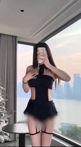 Touching.Me😍😍 ชุดนอนเซ็กซี่ สไตล์พันหน้าอก ทรงสยาม กระโปรงสั้นสุดๆ เซ็กซี่และร้อนแรง เครื่องแบบตำรวจหญิง