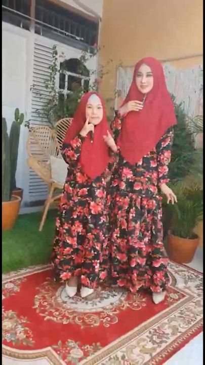 SISTAQUE - Setelan Maxi Couple Ibu dan Anak Perempuan Fashion Muslim Larisa