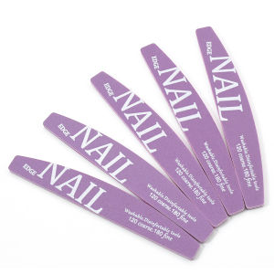 2/5/10Pcs Chic Purple Crescent Nail File Set Dual 120/180 Grit Washable Salon-Grade Manicure Tools for Shaping Flawless Nails