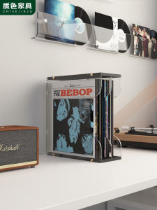 ชั้นวางแผ่นเสียงอะคริลิกใส ชั้นวางแผ่นเสียง CD แผ่นดิสก์แบบแยกชั้น ชั้นวางแผ่นเสียง ชั้นวางอุปกรณ์เก็บของในบ้าน