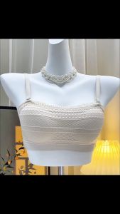 CS บราเกาะอกกันลื่น สายสะพายไหล่เสริม เสื้อชั้นในพร้อมแผ่นรองหน้าอกแบบถอดได้ ท่อนบน ชุดชั้นในสวมใส่ได้ NY019 รองเท้าผู้หญิง เสื้อกันหนาว