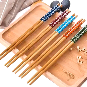 ALAT DAPUR SERBAGUNA SUMPIT KAYU BAMBU PANJANG /BISA UNTUK MIE / MAKAN LAINNYA DENGAN MOTIF CANTIK