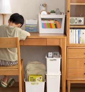 DXL Sundries Storage Rack School Bag Storage Box Movable Office Desk Book Storage Box Storage Basket