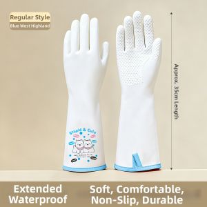DINGQING | Nitrile Long Thick Durable Waterproof Dishwashing Gloves