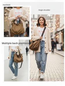 Retro Casual Shoulder Crossbody Tote Bag Canvas Large Capacity