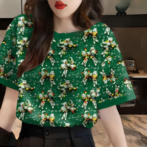 Áo Thun Nữ Tay Ngắn in Họa Tiết Halloween Và Lễ Hội Giáng Sinh Cổ Tròn in 3D Thời Trang Thường Ngày Mùa Hè Thường Ngày