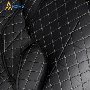Kcimo | All‑Weather 5Pcs Car Floor Liner Kit Diamond Sewing Full‑Wrap Leather Foot Pads Stable Anti‑Slip Car Interior Protector