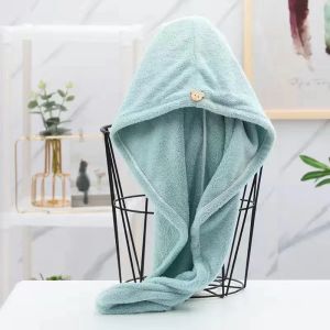 Womens Quick-Dry Dry Hair Hat - Coral Fleece Thickened Wrap Bonnet Super Absorbent & Soft Essential Bathroom Head Towel