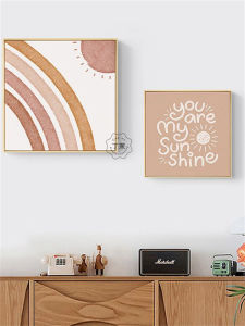 Retro Rainbow Cartoon Animal Wall Art for Girls Kids Room Decor Modern Minimalist Style Dining Room Living Room Painting