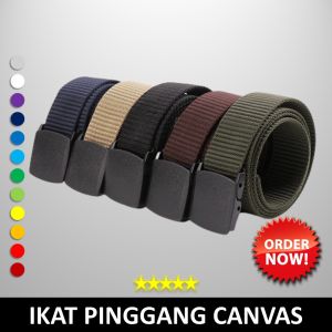 Ikat Pinggang Kanvas Wanita - Banyak Warna